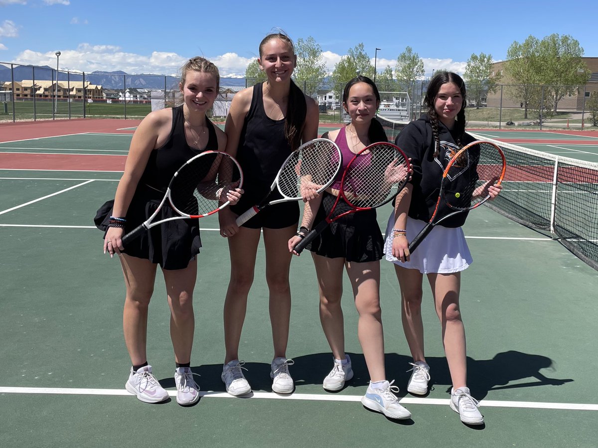 ErieTigerTennis's tweet photo. What a fun day of tennis for our Erie JV tennis players! We had a upper/lower JV tournament here at Erie and at Centaurus.

Congratulations to Brooke Jordan on winning the Upper JV tournament here at Erie!!!

Thanks to @Victory_CHS for hosting their doubles JV Invite!

#SkoTigers https://t.co/q4jeF7Dx97