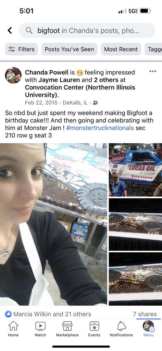 chanda_panda27's tweet photo. Visiting Bigfoot 8 years after making his birthday cake #glowup #HotWheelsMonsterTrucksLive https://t.co/SCQJzahZH5