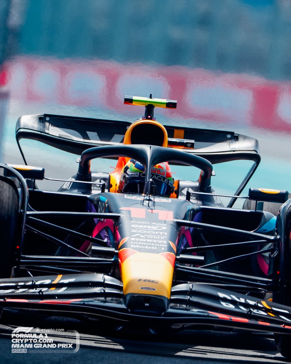 f1miami's tweet photo. FIRST POLE IN MIAMI. SECOND POLE OF THE SEASON. 

VAMOS CHECOOO! 🇲🇽 @SChecoPerez https://t.co/ZPBPQb3tmO