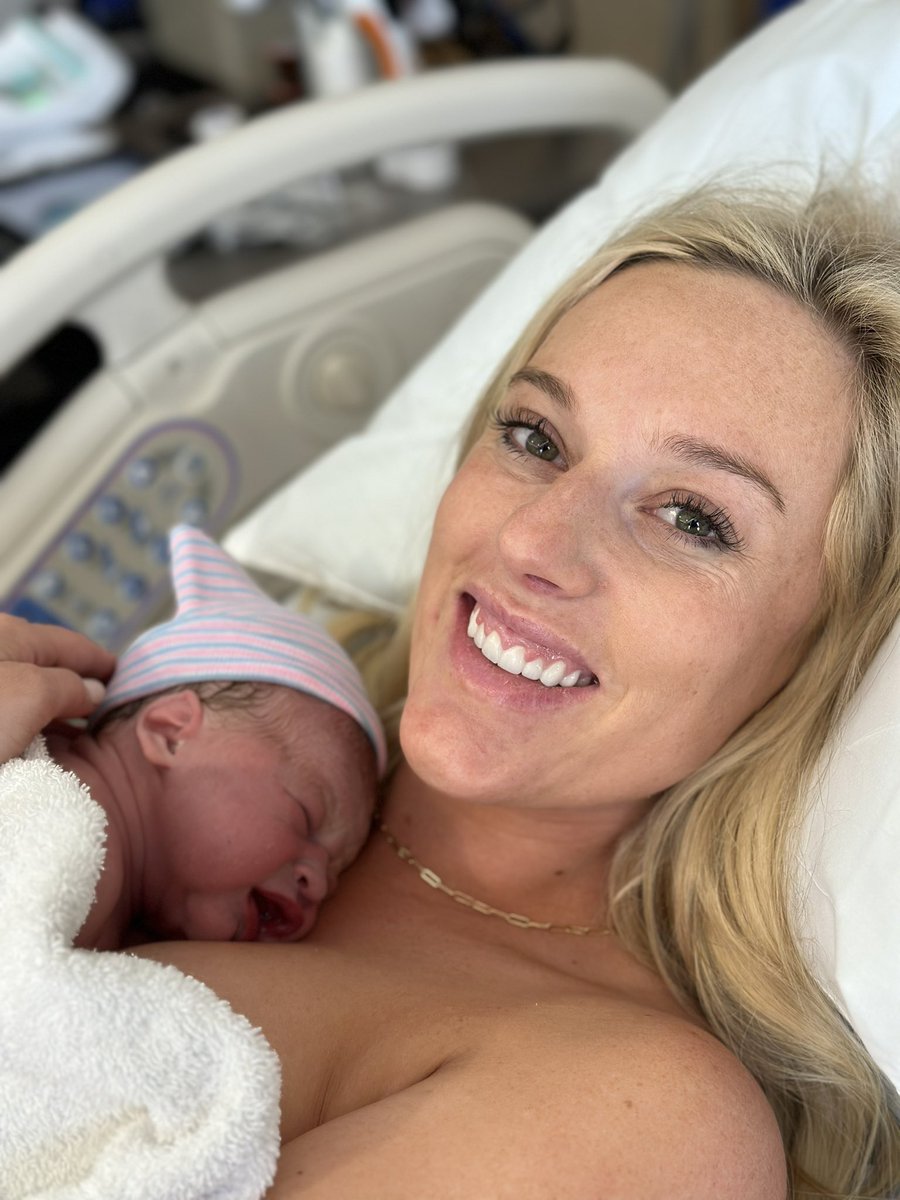 This is the happiest I’ve ever been! Our daughter Cate has officially arrived ❤️