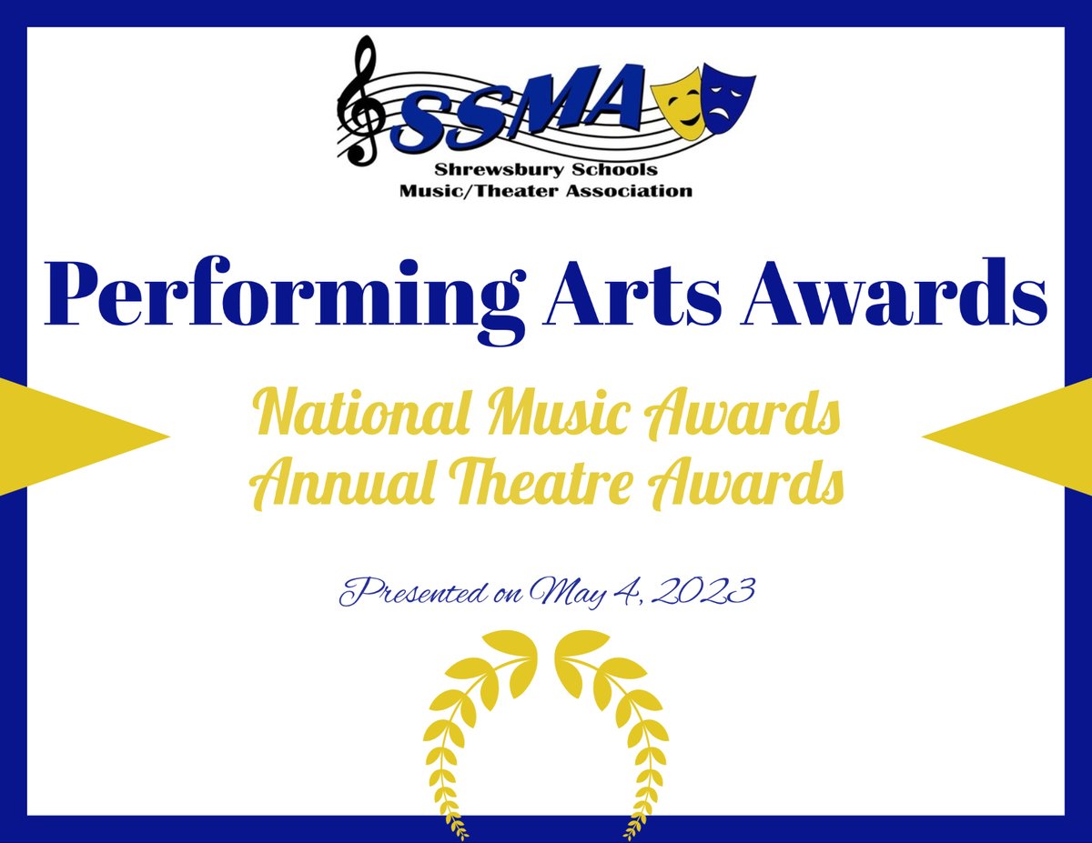 SSMAShrewsbury's tweet photo. To view the list of students recognized with National Music Awards and Annual Theatre Awards visit https://t.co/oxJgWiF83f https://t.co/akwMUXsEj8