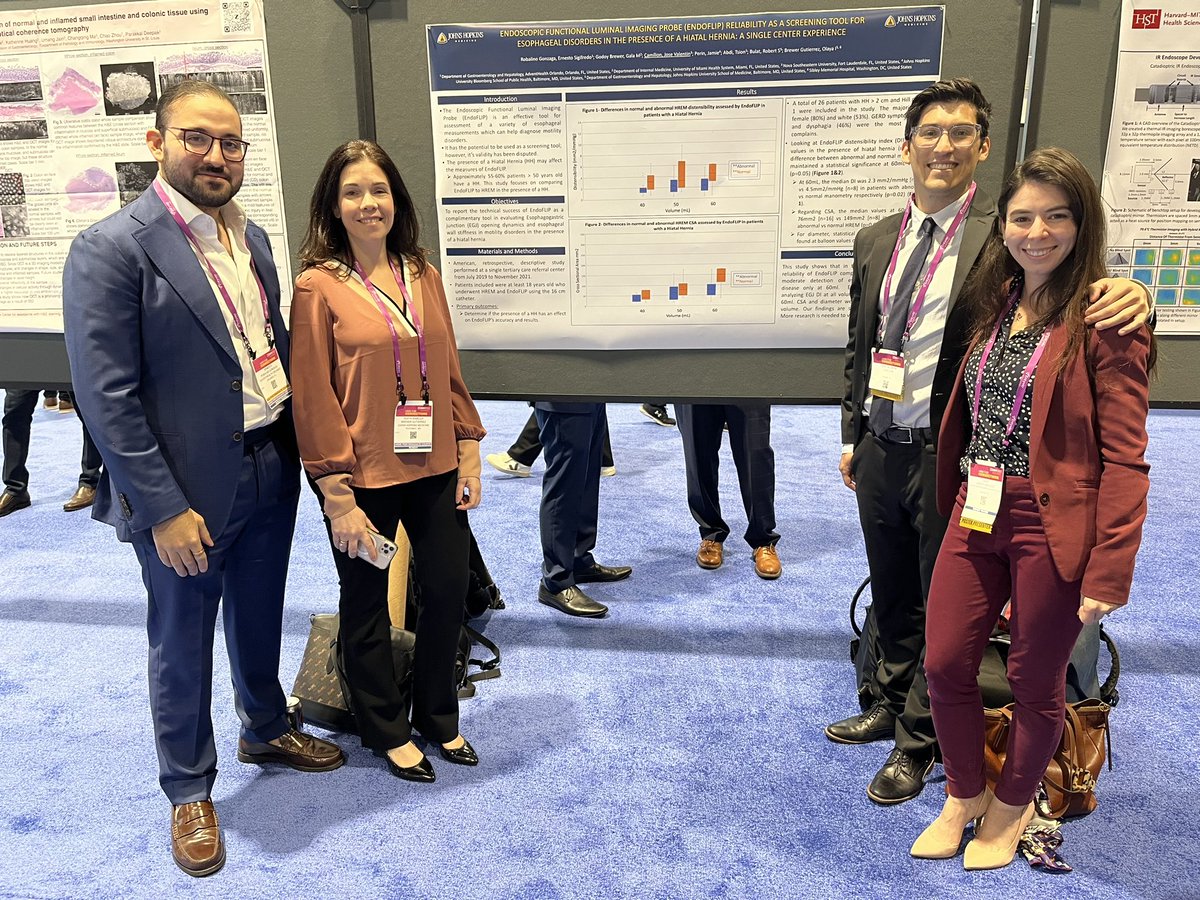 ernrobalino's tweet photo. Exciting to see our project out! EndoFLIP, a reliable screening tool for esophageal motility disorders in the presence of HH #DDW2023. Grateful to @BrewerOlaya for mentorship and to @galagodoyb and @JVCamilion for strong work. Looking forward to more from this amazing team! 💪🏼👏🏼 https://t.co/3aZJMHu8Ts