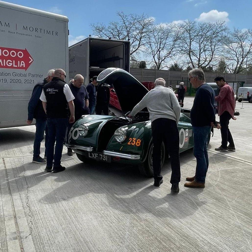 CarManToday's tweet image. Always the centre of attention… our famous ‘1950 Jaguar XK120 Competition OTS’, raced in period by the great Duncan Hamilton.

Better than ever some 73 years later!

#jdclassics #jaguar #xk120 #ots #roadster #classiccars #icon #racecar #automotive — in Chelmsford.