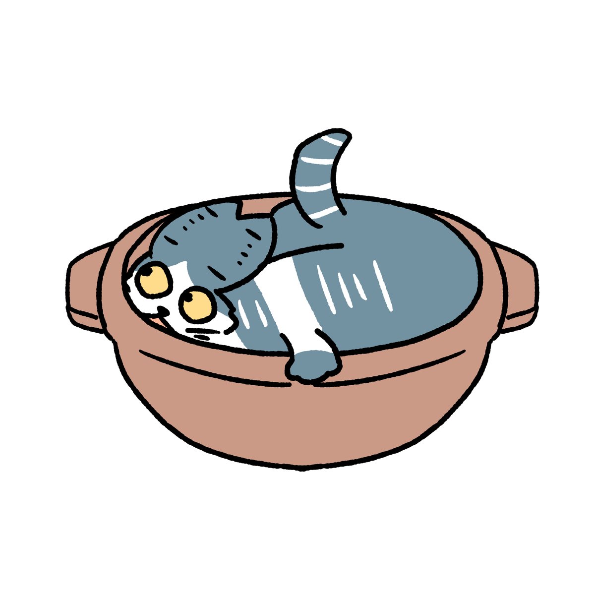 「#本ミリバール 猫鍋です」|honmirinのイラスト