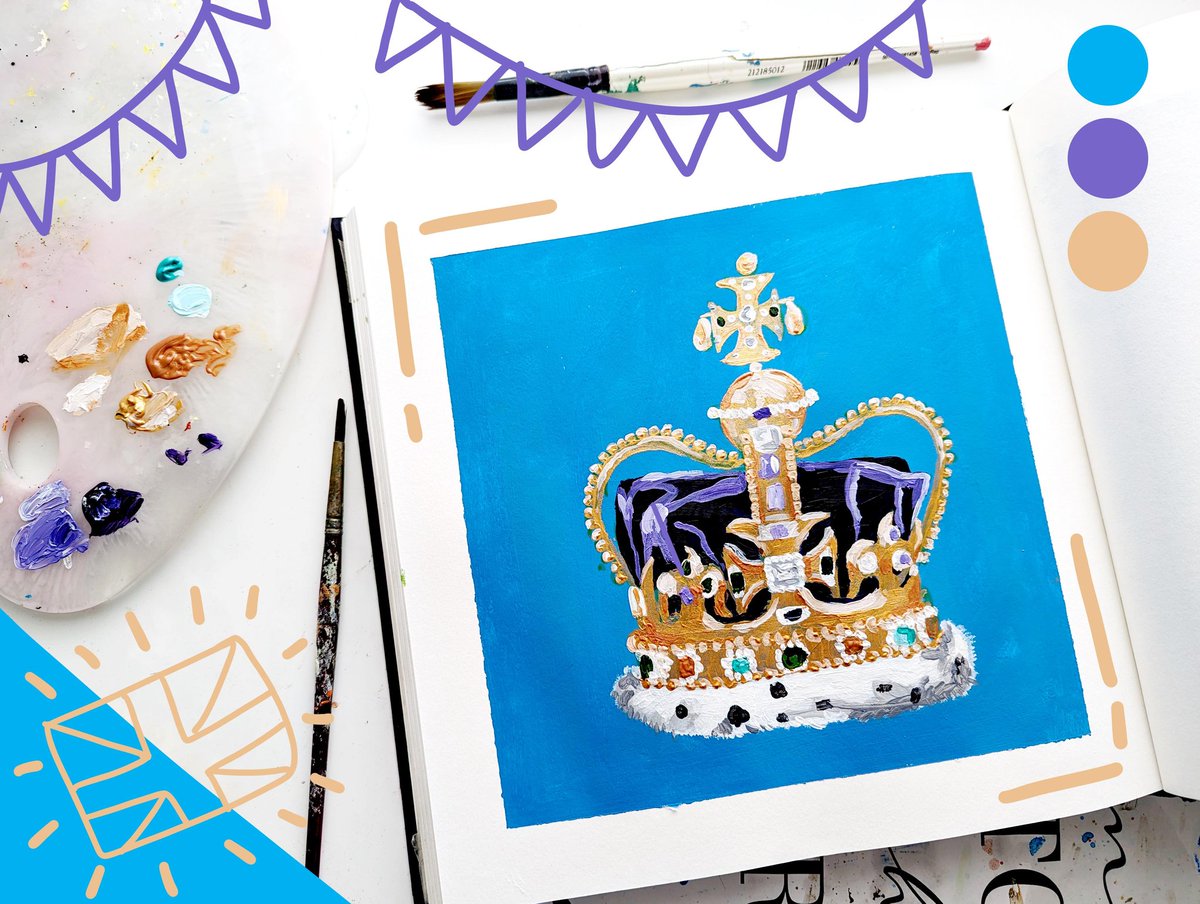 bethfrostart's tweet photo. Happy #CoronationDay just a little #painting I did for the occasion! #KingCharles #KingCharlesIII #KingCharlesIIICoronation https://t.co/HIfw8eogz3