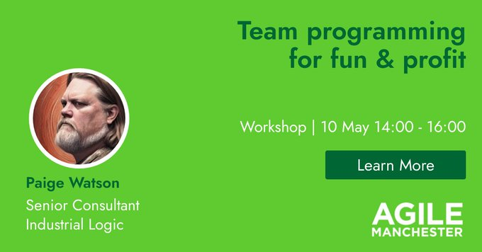 paigeisxp's tweet image. Leave for Manchester tomorrow. It's not too late for you to join me at @AgileManchester and get some hands on practice collaborating as a team.
#mobprogramming #collaboration