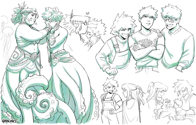 cecaelia!deku and fisherman!bakugou #bnha 