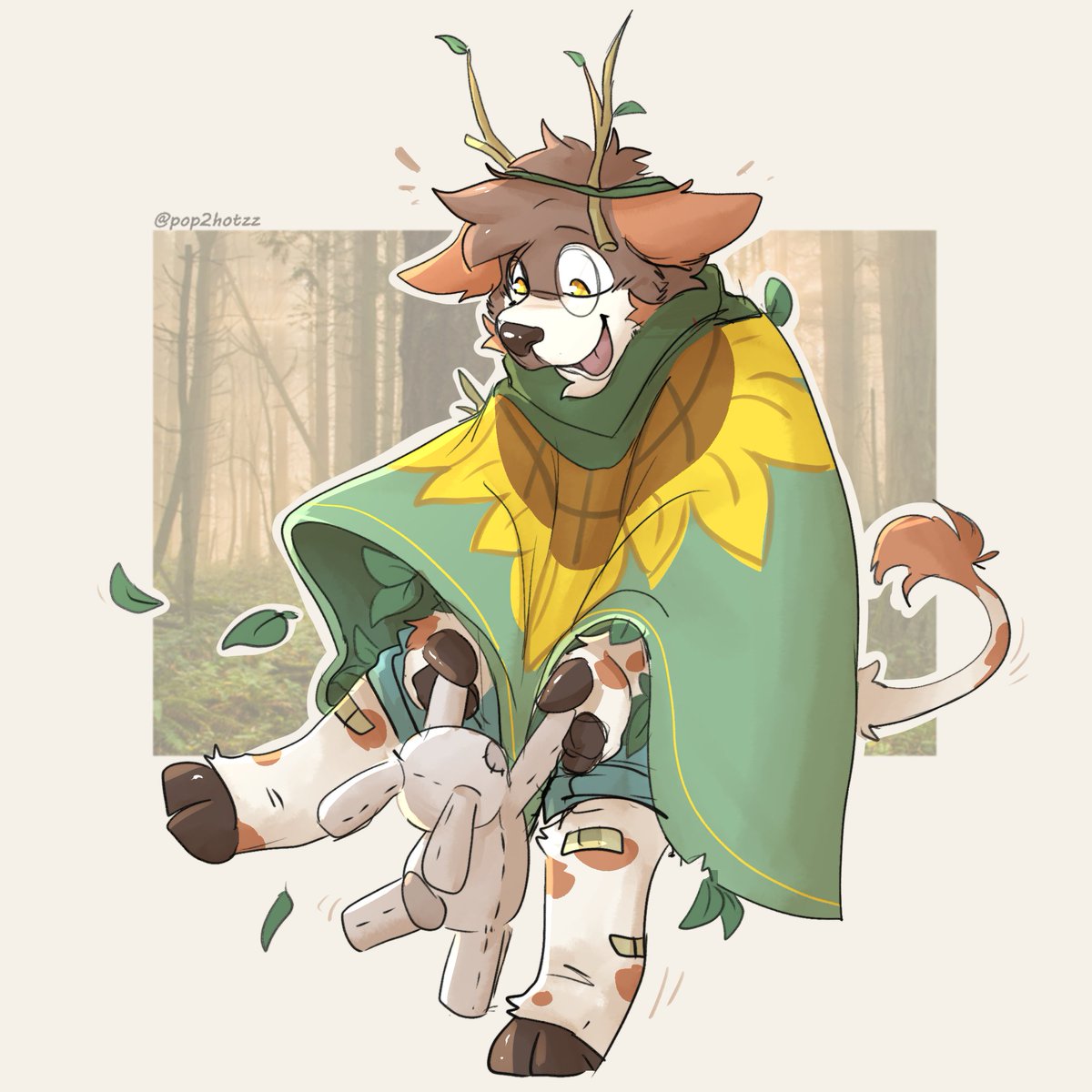 Pebble dancing w his totally not haunted plush bunny Topper