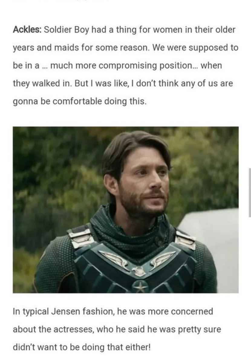jensen ackles + being thoughtful, respectful and looking after his co stars. i love these stories about him so much it shows what kind of a amazing guy he is and everyone in the industry knows it <3