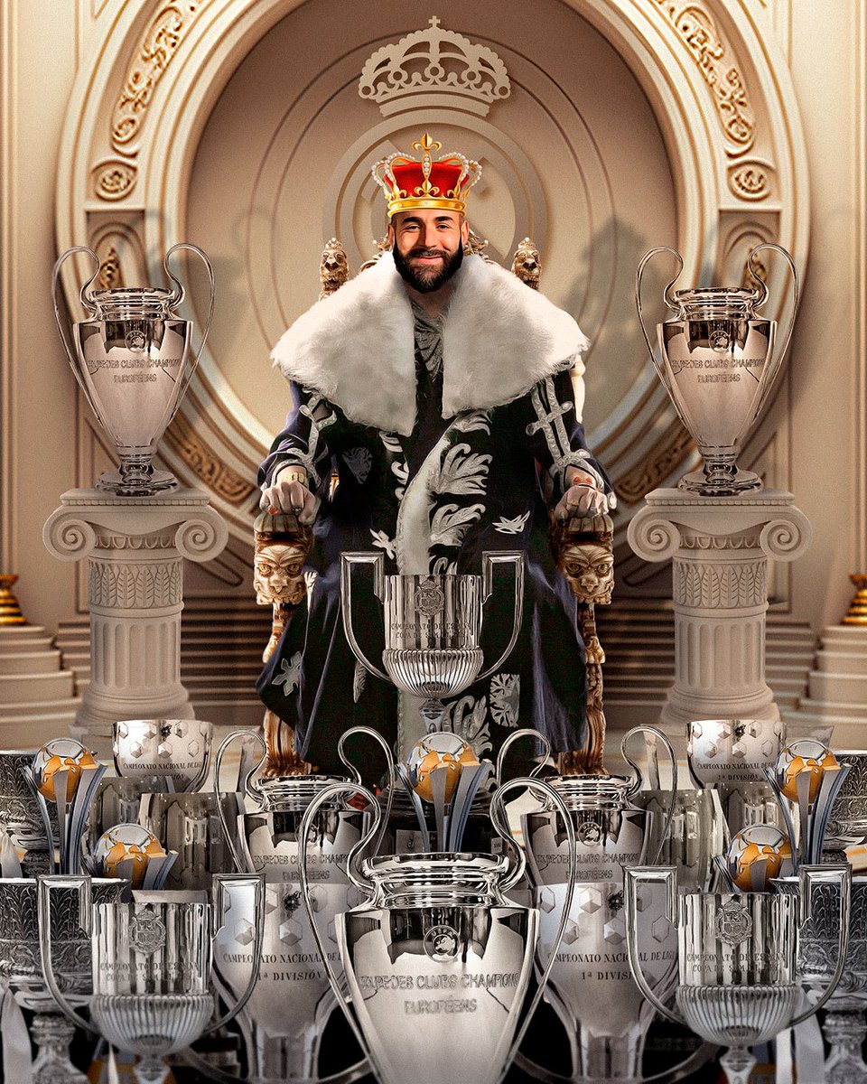 realmadriden's tweet photo. 👑 KING 𝐊𝐁  👑
🏆 25 trophies and COUNTING
#CampeonesCopa | @Benzema https://t.co/cQMNzO4Sn8
