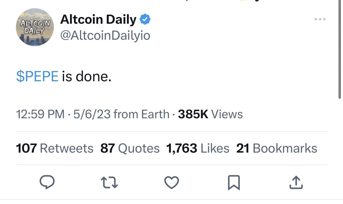 davidgokhshtein's tweet photo. I’ll look back at this when $PEPE passes $10B. https://t.co/P0zIHTKjzv