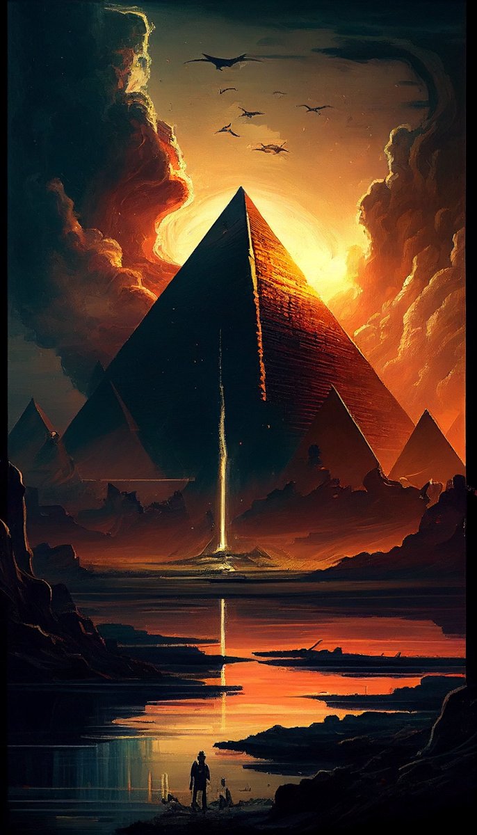 icopixelcraft's tweet photo. Eternal Giza: A Golden Sunset Amidst Pyramids via @artstationhq https://t.co/5NRbqR1ghT 
#giza #pyramids #egypt #poster #sunset #hypermodernism #painting #mythical #sharpedges #design #art #surreal #artwork #scifiart #digitalart #illustration #colorful #artist #designer https://t.co/cI3krSQvy5