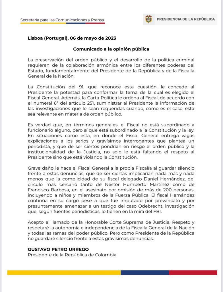 alazamo123's tweet photo. Leyendo el comunicado de @petrogustavo confirman mis denuncias contra Barbosa, pero más grave aún, que devela en lo que se han convertido unos sectores de la FGN. Esto no incluye los fiscales valientes que se baten todos los días contra el crimen y sus protagonistas. https://t.co/jUC8g1RQWG