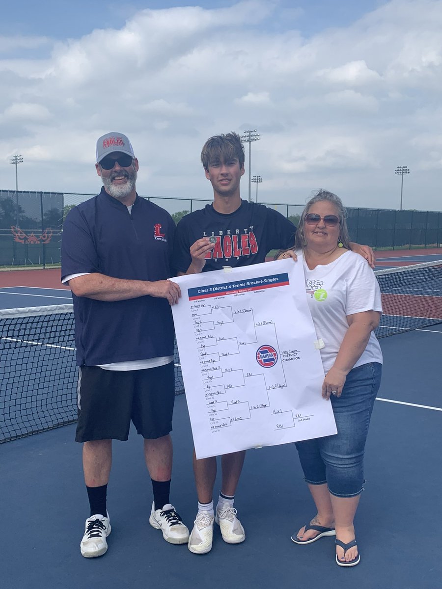 Your Class 3 District 4 2nd place Singles, Alex Meyer. Qualified for States. Great job and playing all day Mate! #LetsGoLibsTennis <a href="/EaglesLibertyAD/">LHS Activities</a> <a href="/WSDLibertyHS/">WSD Liberty HS</a>
