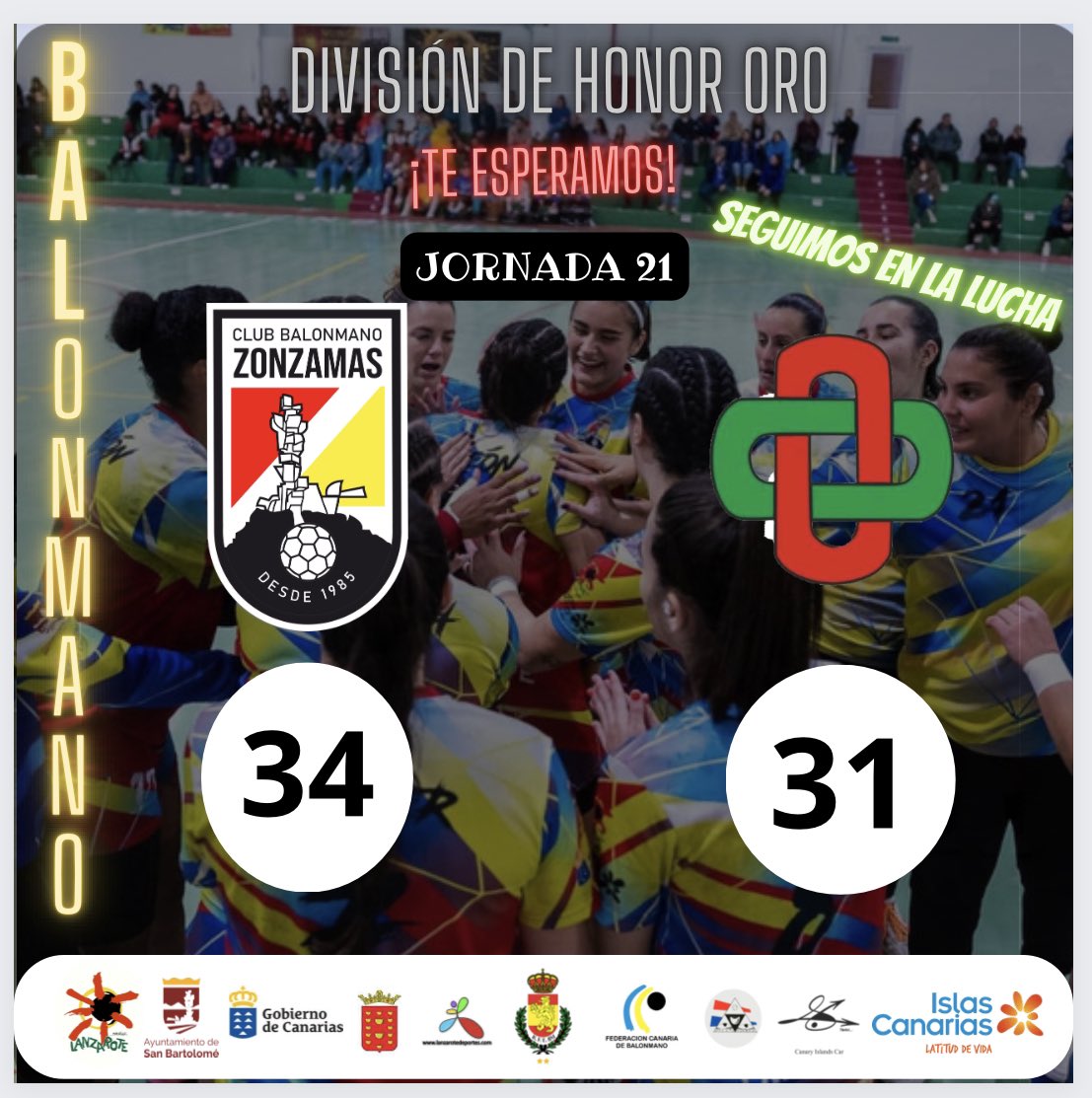 CBZONZAMAS's tweet photo. Siiiiiii otro pasito más!! Nuestras chicas se meten en puesto de play off con una soberbia victoria!! Grandes!! 🖤🖤❤️❤️💪🏽

#islascanariaslatituddevida #dhorofem #balonmano #rfebm #turismolzt #lanzarote #sanbartolome #fecanbm #fbilanz #zonzamasstopracismo #zonzamasstophomofobia https://t.co/tNZ22bAaE2