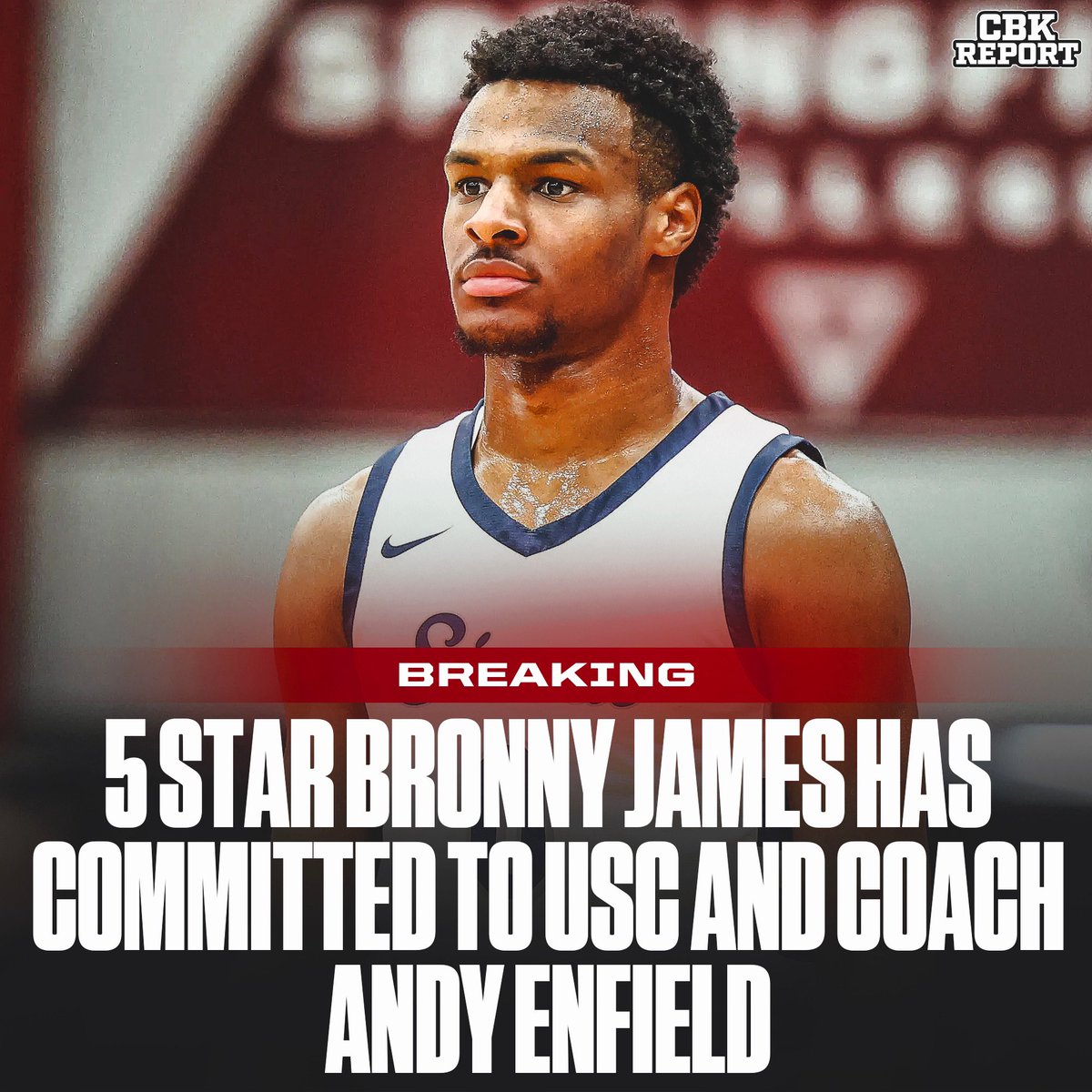 CBKReport's tweet photo. Bronny is a USC Trojan!✌️ https://t.co/ljK3A6YwQL