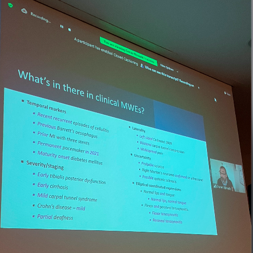 AaronHan2013's tweet image. Successful Keynote: MWEs in Clinical NLP and Healthcare Text Analysis | Asma Ben Abacha and Goran Nenadic #MWE2023 #EACL2023 #multiword