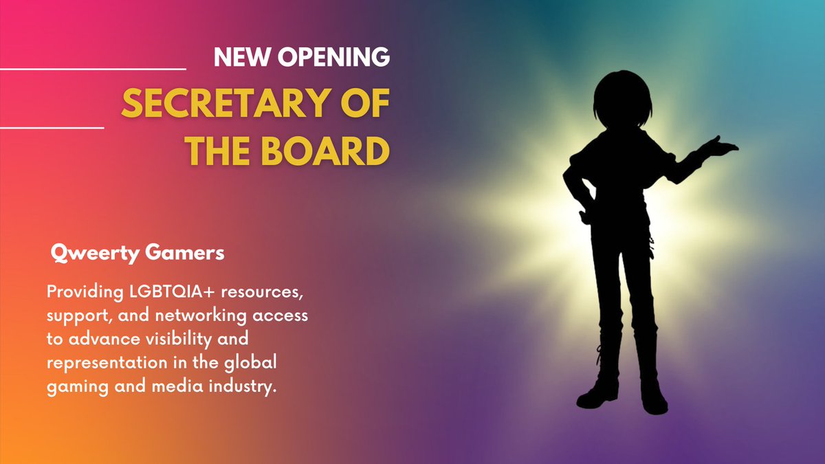 yiyiwzhang's tweet photo. Join our Board! @QweertyGamers
More info / apply here: https://t.co/lnF4jelwja
#nonprofit #LGBTQIA #boardopening #workwithme https://t.co/v8wpUK1Kj1