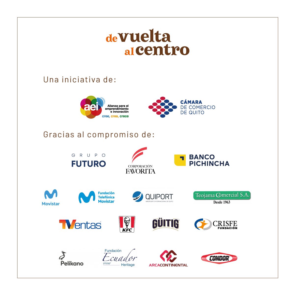 devueltalcentro's tweet photo. Conoce más y lee nuestro blog en➡️ https://t.co/glW6T3E1zc 

Nuestro proyecto es posible gracias a: @aeiecuador,@lacamaradequito,
#GrupoFuturo, @CorpFavoritaEc,
@BancoPichincha,@MovistarEC,
@FTMovistarEc, @Quiport, @teojama,@TVentas, @kfcecuador, @GuitigOficial , @FundacionCrisfe https://t.co/9VxPuIVkUA
