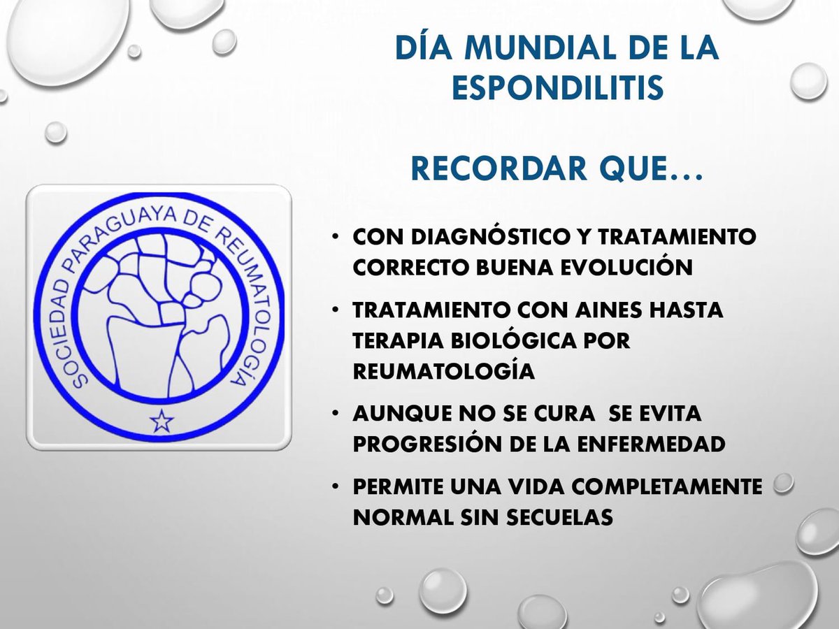 Día Mundial de la Espondilitis Anquilosante. Se conmemora cada año el 1er sábado de mayo. Compartimos un poco de información sobre esta enfermedad reumática.
