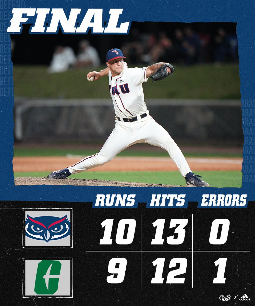 Comeback complete, series won...  Spencer Rich's 2-run HR in the 9th puts the Owls ahead and Robert Wegielnik slams the door to close it out! #WinningInParadise