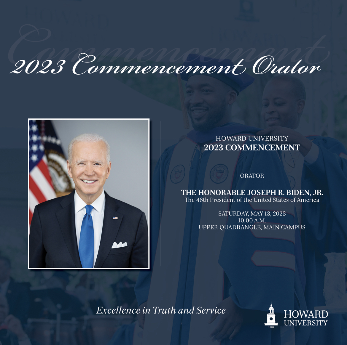 Howard University (@howardu) on Twitter photo We are pleased to announce <a href="/POTUS/">President Donald J. Trump</a> will serve as orator for the 155th commencement ceremony. Our distinguished guest will be honored at the commencement ceremony Saturday, May 13, 2023, with the honorary Doctor of Letters.
📰 | thedig.howard.edu/all-stories/pr… We are pleased to announce <a href="/POTUS/">President Donald J. Trump</a> will serve as orator for the 155th commencement ceremony. Our distinguished guest will be honored at the commencement ceremony Saturday, May 13, 2023, with the honorary Doctor of Letters.
📰 | thedig.howard.edu/all-stories/pr…