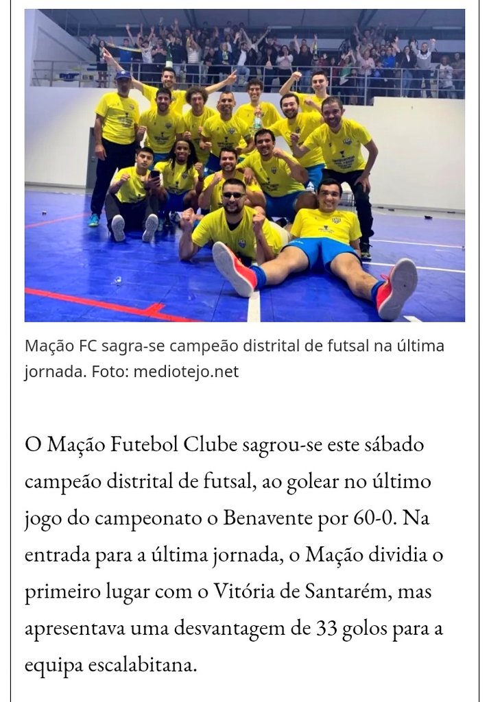 Entretanto, no futsal do país campeão europeu e mundial...