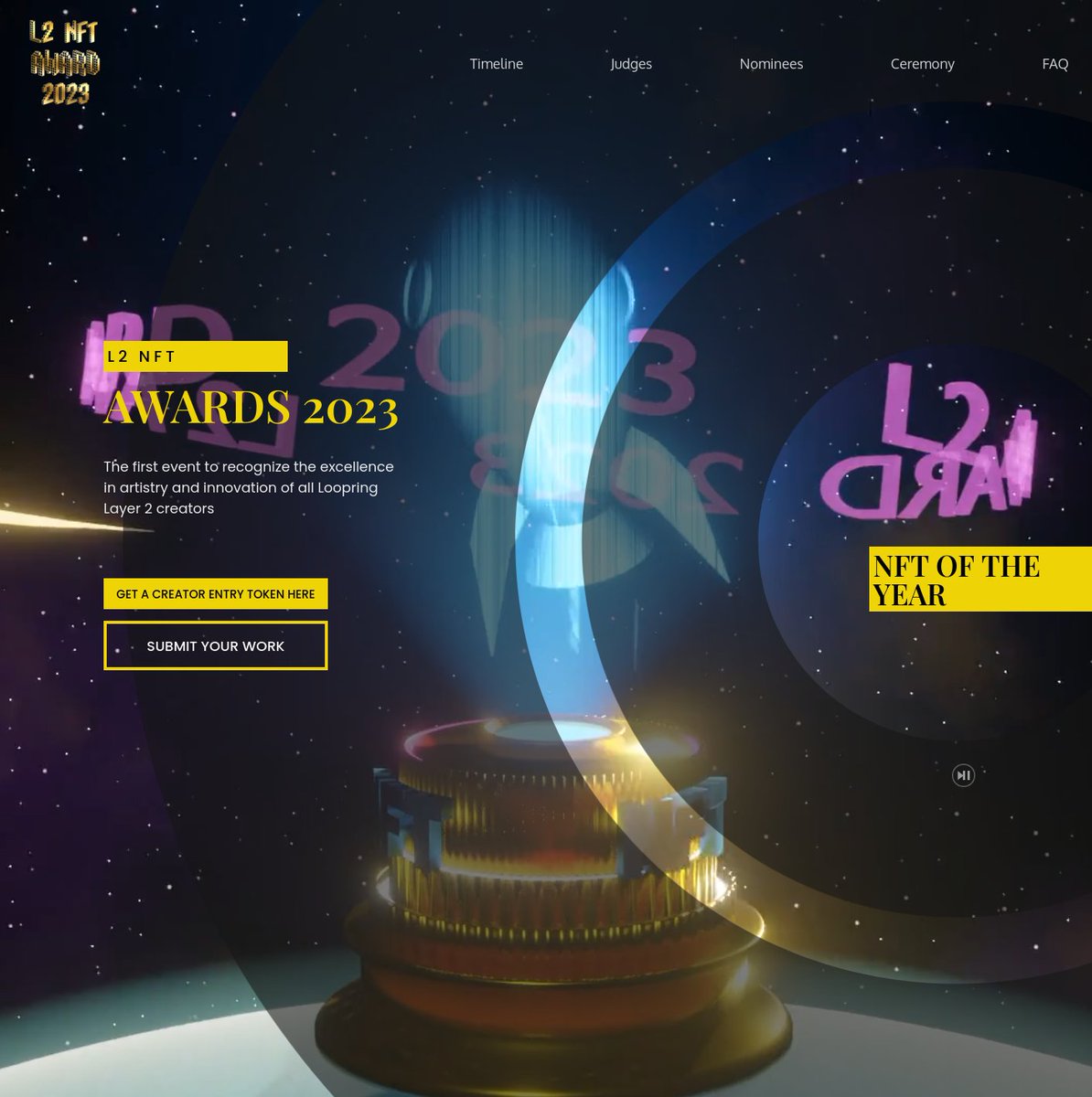📢 We're excited to be hosting @L2NFTAwards 2023—the first event to recognize the excellence in artistry of all <a href="/loopringorg/">Loopring💙</a> creators ♦️

Without further ado, visit the website: 

👉L2Awards.com

PS. <a href="/bbyron/"></a> will present #NFT of The Year award, how cool is that?!