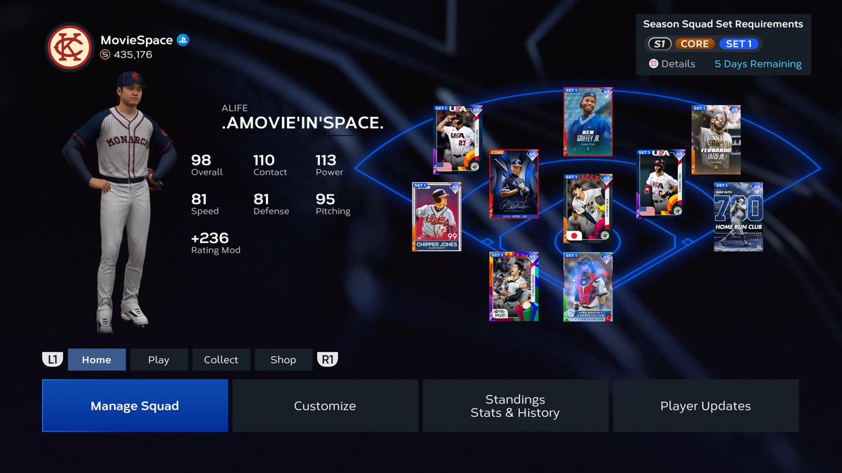 Babe Ruth, Yennier Cano, Jose Alvarado and Justin Steele have been added to the main squad.