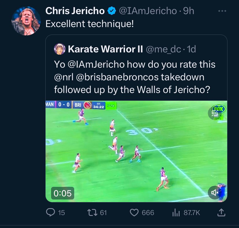 me_dc's tweet photo. Haha 87K 👀 views on this Magic (Round) moment courtesy of the Ayatollah of Rock N Rolla, Chris Jericho, but not possible without you guys starting the fire yesterday! https://t.co/KRdTT2ldCF