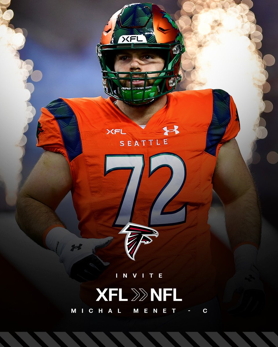 TheUFL's tweet photo. Michal Menet from the @XFLSeaDragons invited to @AtlantaFalcons camp!

#XFL | #LeagueOfOpportunity https://t.co/mx1WShZsyt