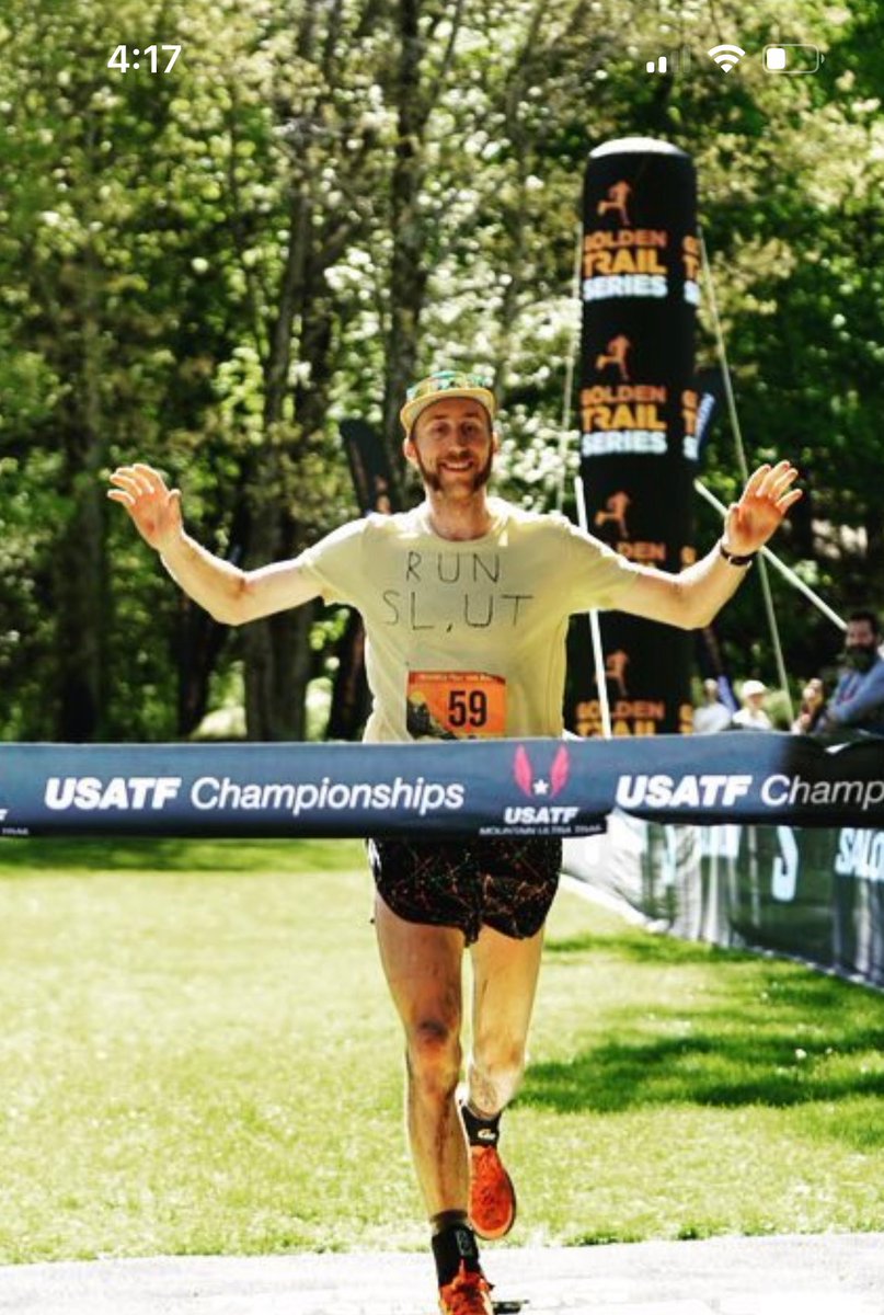 The West Coast Kid is on a roll! <a href="/GarrettThParrot/">Garrett the Parrot</a> with the USA Trail Marathon Championship. Love this picture
