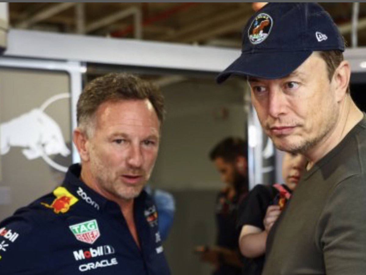 genericaf123's tweet photo. Ahh Elon &amp; X quality time at Formula 1 Miami, the pinnacle of auto road racing. Red Bull has won the past 2 years and won all four races this year. 
Did I mentioned Red Bull runs a Honda engine? The death of Honda maybe overblown? 
This may be my only chance to dote on Honda https://t.co/RGlhpVbnba