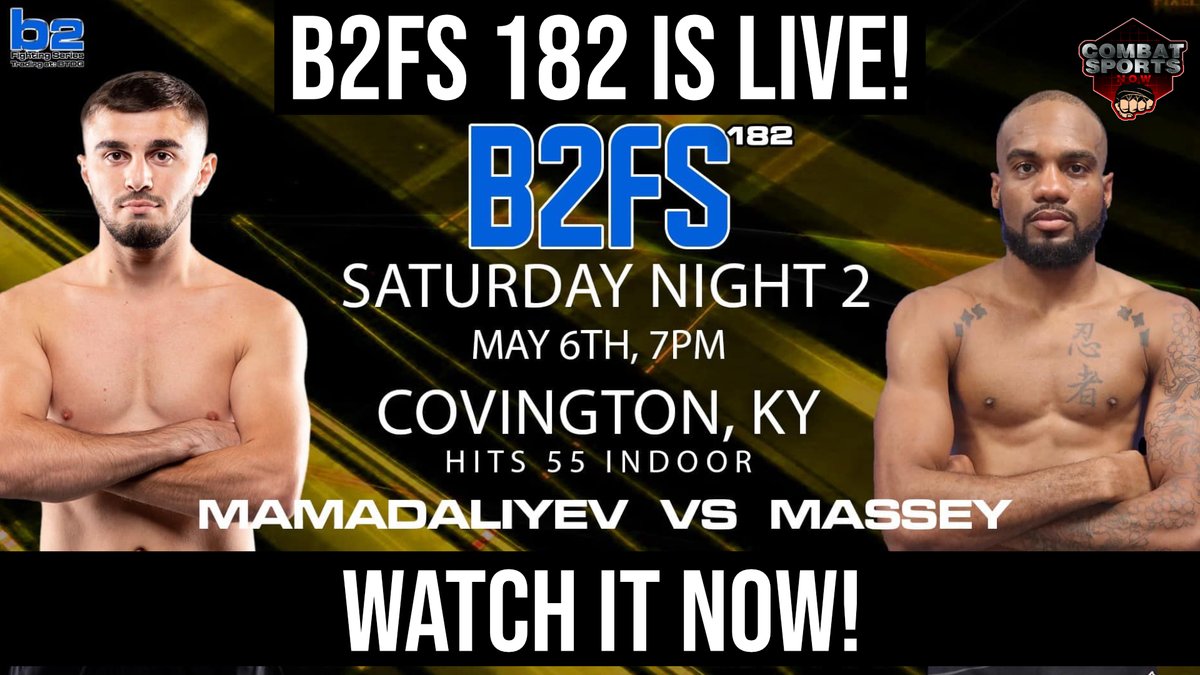 CombatSportsNow's tweet image. We are #LIVE in #Cincy for @b2_fighting #b2fs182

This is the second night of a double header and has a stacked card!

#mma fans, watch this event for just $24.99 LIVE with DVR and free replays!

Watch it now: combatsportsnow.com/event/b2-fight…

#livestream #ppv #mmatwitter #streamitnow