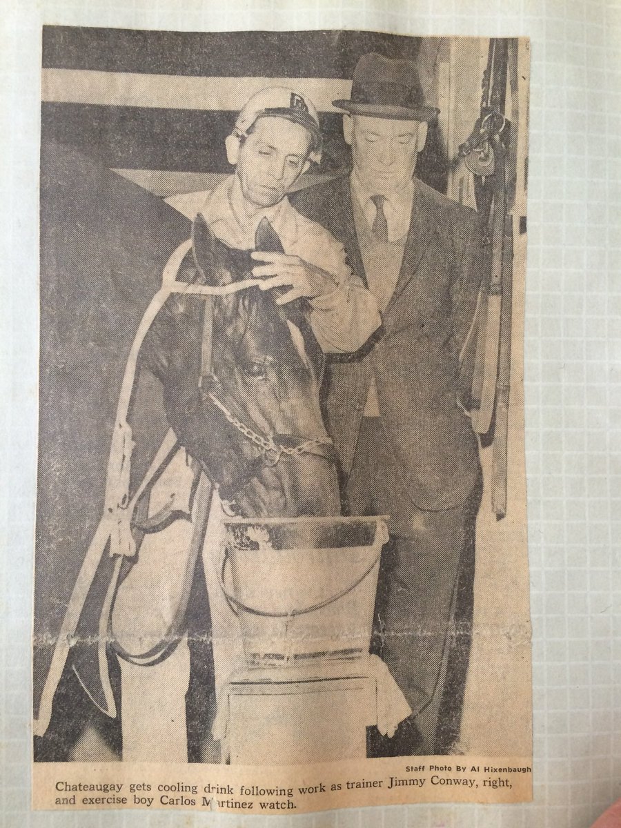 SFLABird's tweet photo. It’s the 60th anniversary of my grandfather’s successful #RunForTheRoses. Carlos Martinez was #Chateaugay’s trainer and held the roses in the #WinnersCircle. #KentuckyDerby #KentuckyDerby1963 https://t.co/0pJFwMqnkt