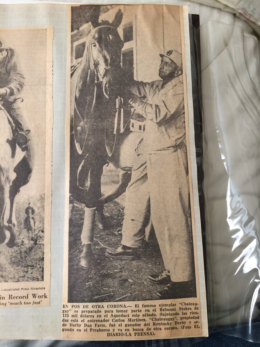 SFLABird's tweet photo. It’s the 60th anniversary of my grandfather’s successful #RunForTheRoses. Carlos Martinez was #Chateaugay’s trainer and held the roses in the #WinnersCircle. #KentuckyDerby #KentuckyDerby1963 https://t.co/0pJFwMqnkt