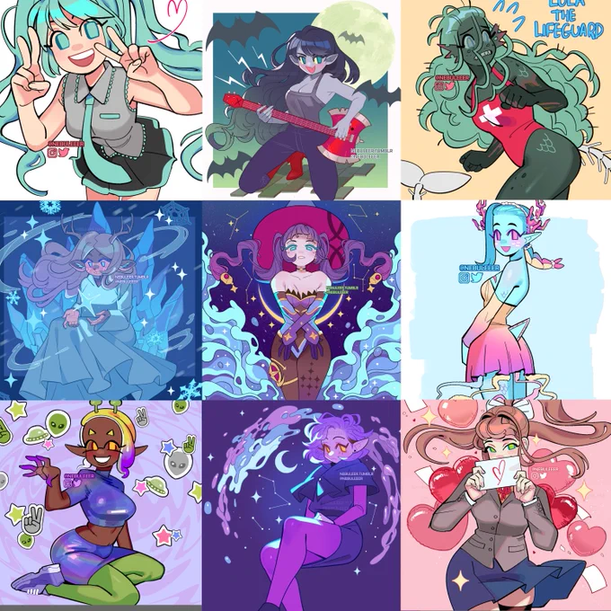 most of the full art pieces ive done since i ended my hiatus orz