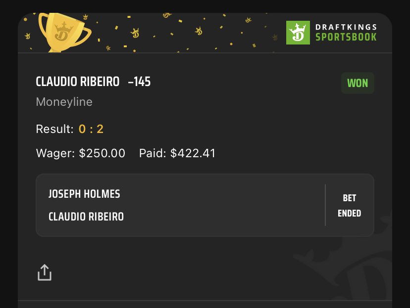 beatthesteam's tweet photo. Another week. Another winner.
Ribiero -145β
+$172
My next bet is
Phil Hawes +155.
#TeamSteam Are you ready for more??
#ufc288
#SweatTank https://t.co/cX3Omciolt