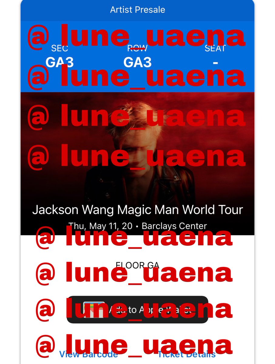 lycheetou's tweet photo. wts / lfb
(USA) 1x GA ticket to Jackson Wang @ Barclays Center Brooklyn on May 11.

Selling for $125 OBO! I need this gone ASAP:( PLEASE don’t hesitate to contact me if you’re interested, I’m more than happy too provide more proof/video chat to do so #wtsgot7 #jacksonwang https://t.co/xBByB3c2fR