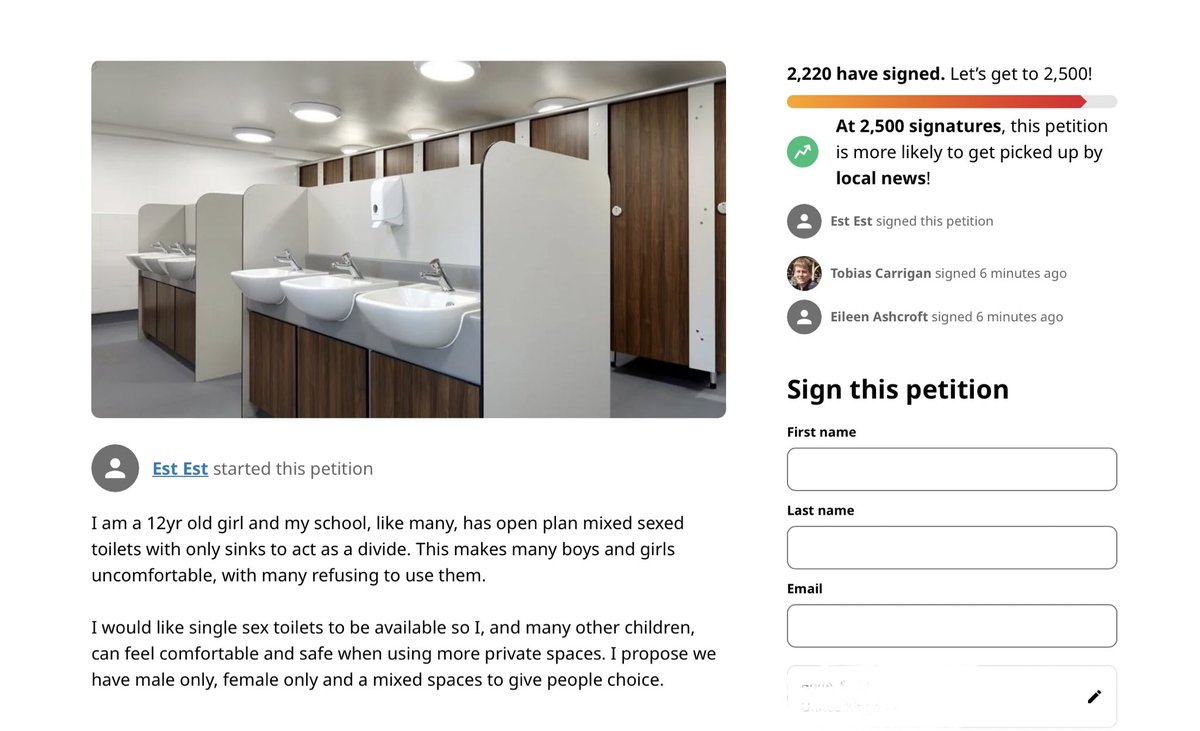 At the rate at which people are signing this petition I reckon it’ll of hit 2,500 by the morning!!!  How marvellous.  #Sexnotgender #Standingforwomen #KPSS #Women #WomensayNo #EqualityAct2010 #WomenWontWeesht #IstandwithJKRowling