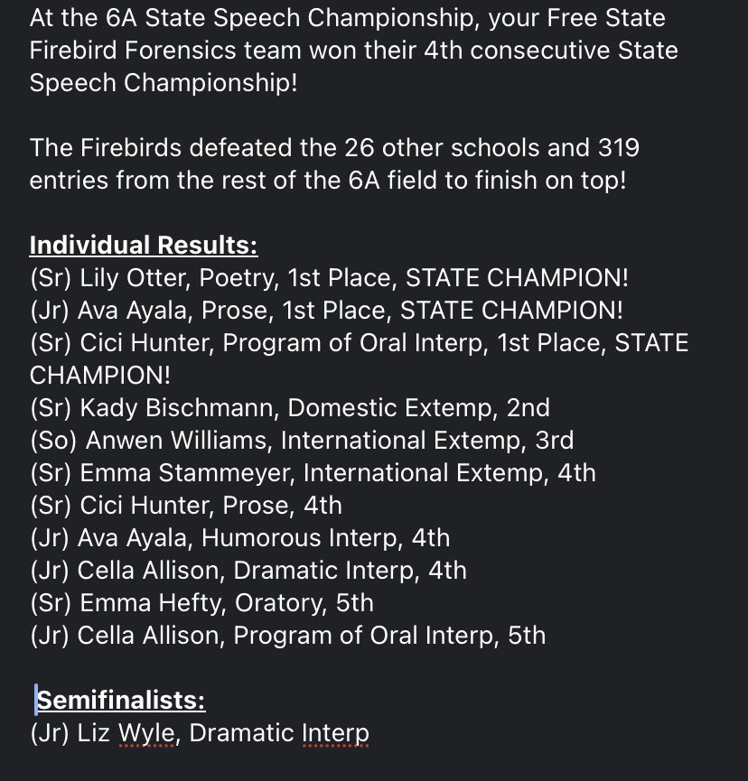 LFSHS4N6andDB8's tweet photo. State Champs! https://t.co/pLN5OLFtym