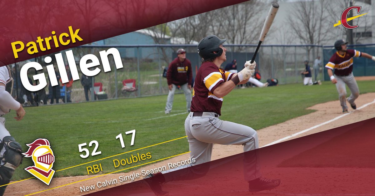 Congrats to Patrick Gillen for setting a pair of <a href="/CalvinBaseball/">Calvin Baseball</a> single-season records in his debut season! 

Gillen finished with new school-record totals of 17 doubles and 52 RBI! #GoCalvin
