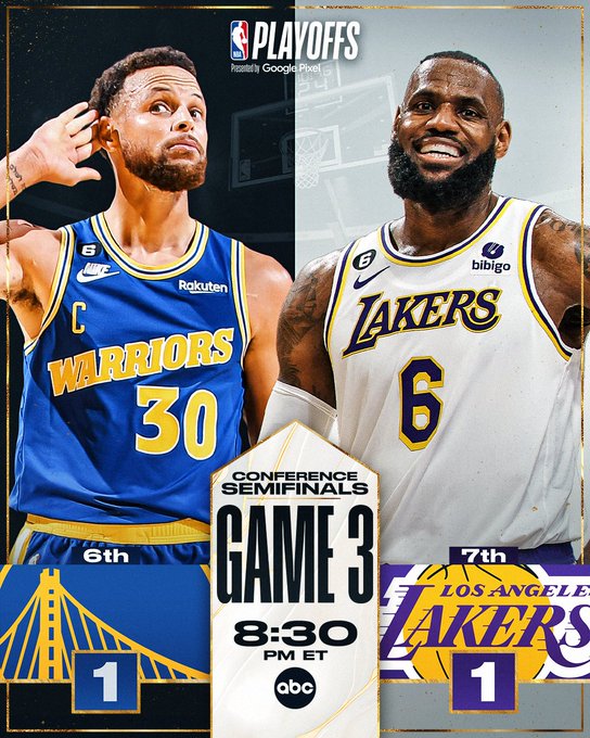 EMIsports's tweet photo. #WCS3 IT'S GAME DAY! GSW vs. LAL (05.06.23)
#WCS2 FINAL: GSW 127 v LAL 100 (05.04.23)
ICYMI: Klay Thompson with 30 points!
#WCS2: GSW (05.04.23) ICYMI: https://t.co/62jfBUSCUb
#WCS1: LAL (05.02.23) ICYMI: https://t.co/WKnVOSJjRZ
#EMIsportsCentral #DubNation #EMIsportsBayArea https://t.co/DefavLglCD