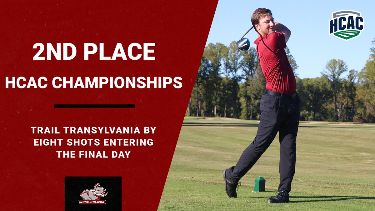 rhitsports's tweet photo. MEN'S GOLF: The Fightin' Engineers finish the second day of the HCAC Championships eight shots back of Transylvania. Owen King leads the team in fourth place individually at +8. Matthew Kadnar had the top round of the day with a 74. #GoRose https://t.co/yPJtp1i07p
