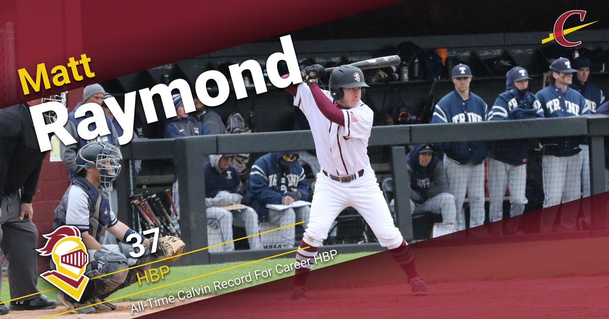 Congrats to Matt Raymond, who finished his career with a <a href="/CalvinBaseball/">Calvin Baseball</a> record 37 times hit by pitch! #GoCalvin