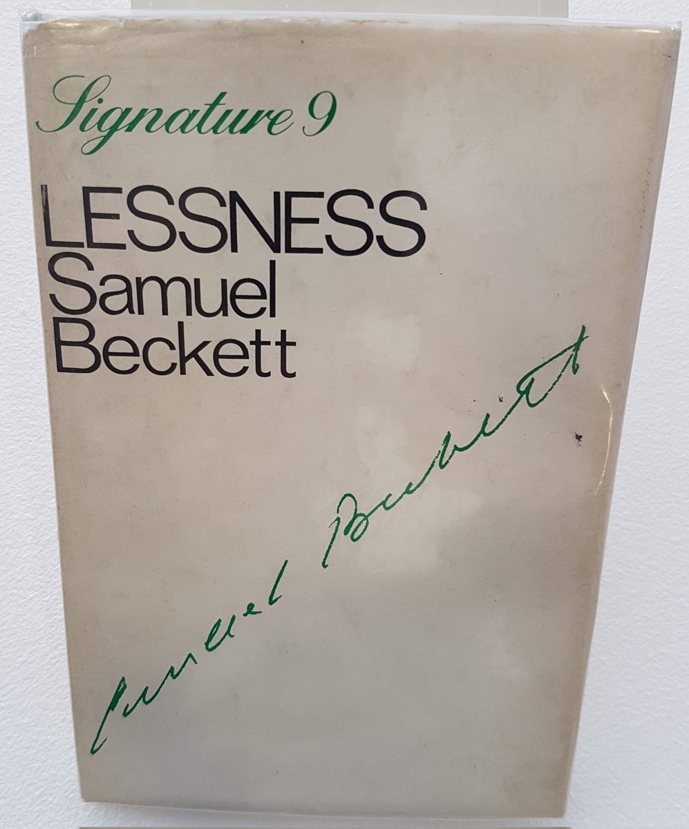 @J_Wilkinson_Art @MoLI_Museum @olwenfouere @BarbicanCentre @garestlazare @StagingB @beckettcentre @BeckettSociety @samuelbbeckett @NationalTheatre I particularly like the NT black card which is embossed. You made be able to see this. The copy of Lessness is from a 2020 Beckett exhibition @natpoetrylib #SamuelBeckett