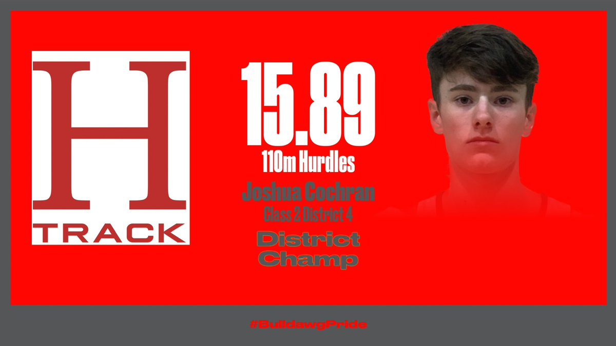 Harrisburg Bulldogs (@harrisburgath) on Twitter photo Congratulations to Sr. Joshua Cochran for being the district champ in the 110m hurdles at the Class 2 District 4 meet!!! <a href="/harrisburgr8/">Harrisburg R-8</a> <a href="/HburgBoosters/">Harrisburg Bulldogs Booster Club</a> <a href="/TheSteveCombs/">Steve Combs</a> <a href="/MBlakeLogan/">Blake Logan</a> <a href="/DGP_Geisler/">Devon Geisler</a> <a href="/Whitfam8/">Rebekah Whitaker</a> <a href="/zbowman75/">Zech Bowman</a> <a href="/allicatt17/">Alli Smith</a> Congratulations to Sr. Joshua Cochran for being the district champ in the 110m hurdles at the Class 2 District 4 meet!!! <a href="/harrisburgr8/">Harrisburg R-8</a> <a href="/HburgBoosters/">Harrisburg Bulldogs Booster Club</a> <a href="/TheSteveCombs/">Steve Combs</a> <a href="/MBlakeLogan/">Blake Logan</a> <a href="/DGP_Geisler/">Devon Geisler</a> <a href="/Whitfam8/">Rebekah Whitaker</a> <a href="/zbowman75/">Zech Bowman</a> <a href="/allicatt17/">Alli Smith</a>