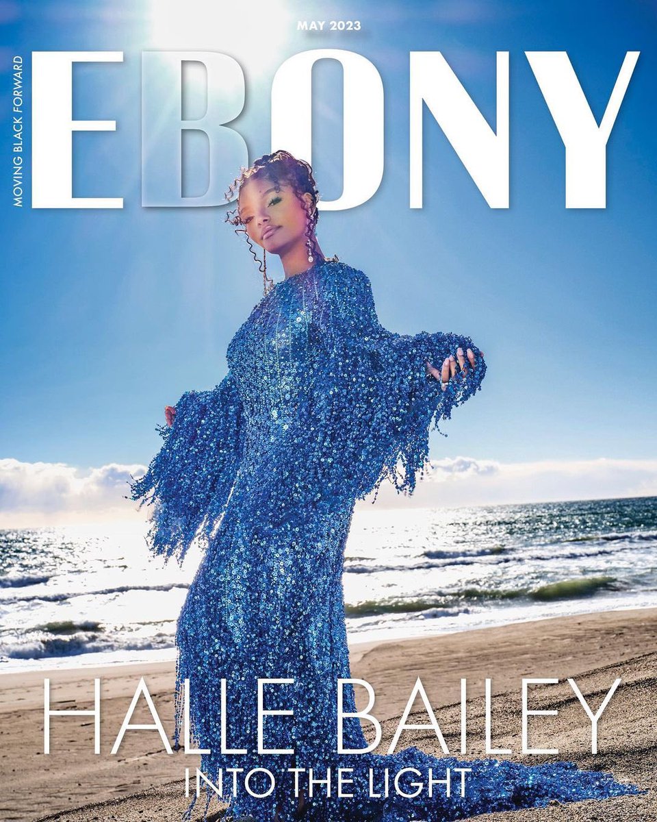 Halle Bailey wearing <a href="/rinaldyyunardi/">Rinaldy Yunardi</a> earrings for Ebony magazine cover