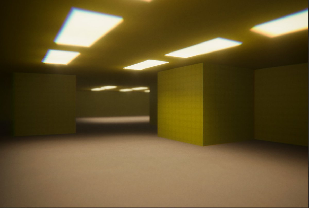 CanadianReset's tweet photo. Little backrooms thing I did today. Used blender and unity. Was pretty fun learning blender!

#Blender3d #Unity3D https://t.co/J3UJBq3KSE