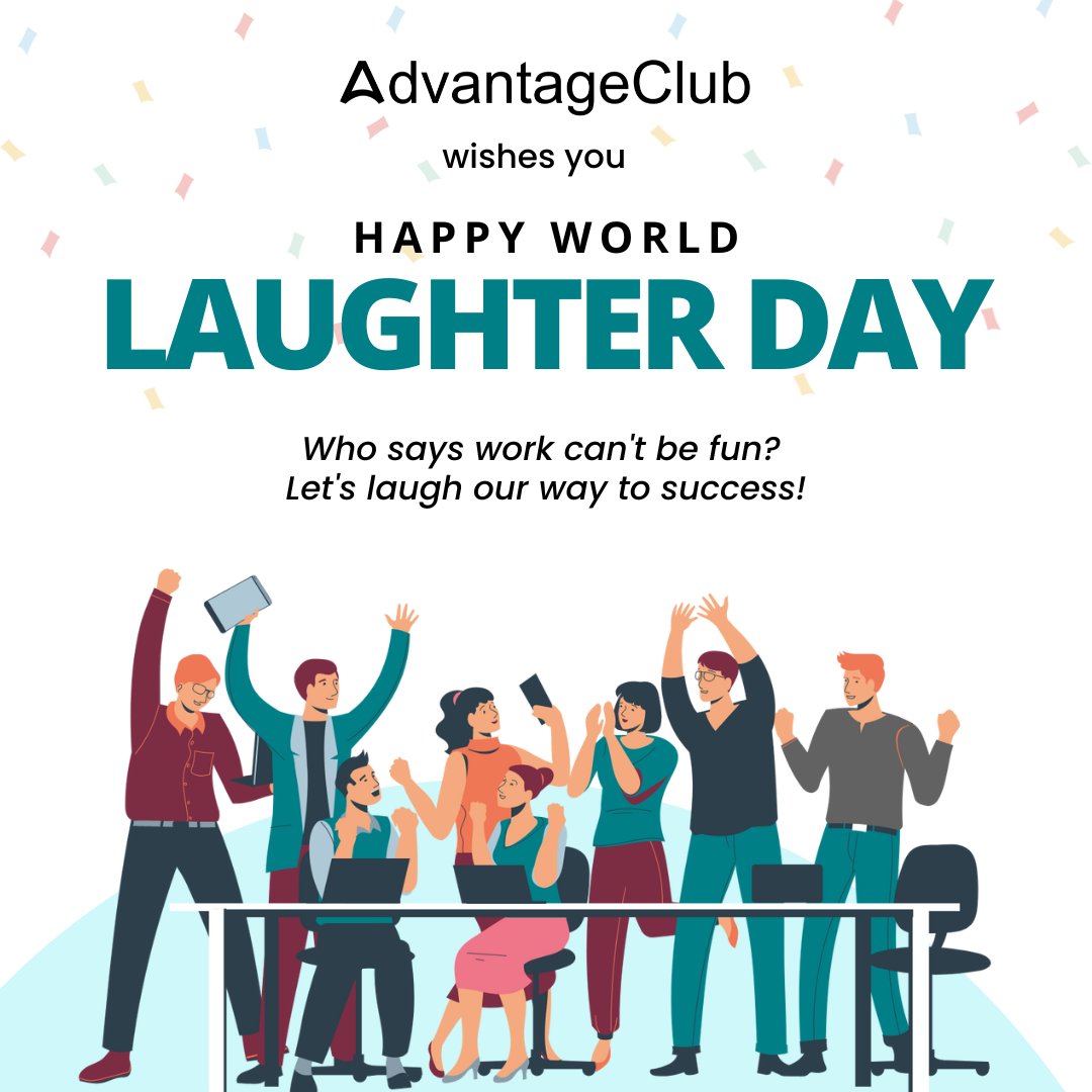 Happy World Laughter Day everyone!

Let's spread joy and happiness at the workplace and make every day a laughter day!

Take a moment to laugh, have fun, and spread joy at work and beyond! 

#AdvantageClub #worldlaughterday #happinessatwork #employeeengagement #positivity